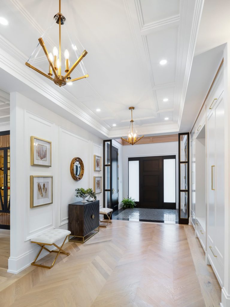 amazing-hallway-with-baseboard-trim-and-waffle-ceiling-custom-homes